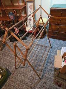lot 232 image: Wooden Clothes Drying Rack