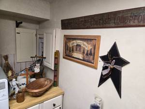 lot 242 image: Wooden Bowl and Small Decor and Wall Decor