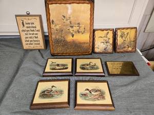 lot 266 image: Ducks and Other Decoupage Style Wall Decor