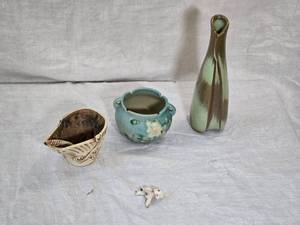 lot 277 image: Frankoma Vase, Roseville Pot and More