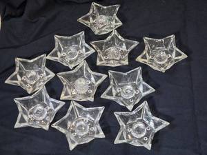 lot 278 image: Star Shaped Crystal Candle Holders