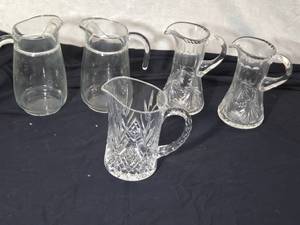 lot 284 image: Lot of 5 Crystal Pitchers