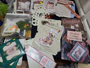 lot 387 image: Huge Lot of Various Cross Stitch Patterns and Related Items