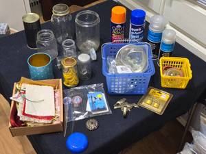lot 397 image: Jars, Spray Adhesive, Mini Padlocks and More