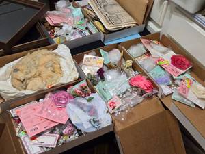 lot 417 image: Faux Flowers, PIcture Frames, Wool and More