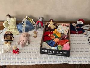 lot 456 image: Lot of Assorted  Dolls and Crochet Items