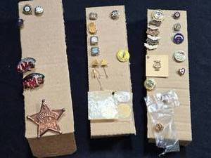 lot 495 image: Vintage Lapel Pins and Badges Collection - Some Pins do not have backs