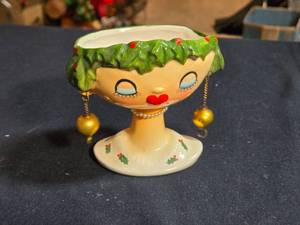 lot 504 image: Vintage Holt Howard My Fair Lady ()1959 Girl Head Pedestal Planter Cup