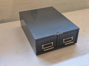 lot 579 image: Steelmaster Metal Filing Cabinet (Recipe card size) with Vintage Coupon Collection