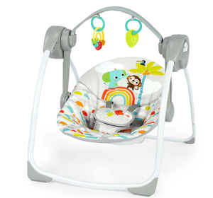 lot 217 image: Bright Starts Playful Paradise Portable Compact Baby Swing with Toys
