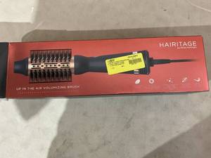lot 318 image: Hairitage Ceramic Volumizing Blow Dryer Brush for Curling and Straightening