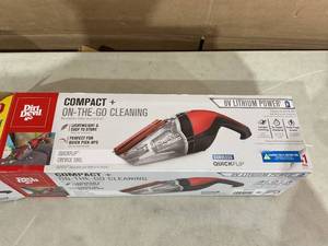 lot 354 image: Dirt Devil Handheld Cleaner Quick Flip 8 Volt Lithium Cordless Red Hand Vacuum BD30010