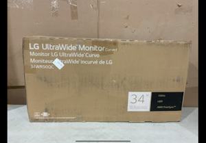 lot 393 image: LG 34 Curved Ultrawide WQHD (3440 x 1440) Monitor, Black- 34WR50QC-B