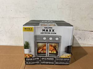 lot 208 image: Kalorik 26 Quart Analog MAXX Air Fryer Oven with 7 Accessories, Stainless Steel