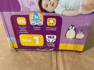 lot 264 image: LOT OF 2 Parents Choice Dry & Gentle Diapers Size 1, 162 Count