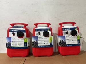 lot 265 image: LOT OF 3 Scepter 08592 Neptune Marine Fuel Tank - 6 Gallon Gas Can for Outboard Engines