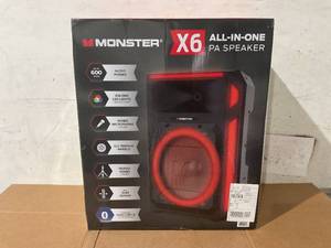 lot 32 image: Monster X6 All-in-One PA Bluetooth Speaker System  600W of Power, 15 Subwoofer