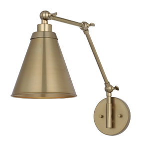 lot 490 image: Avec Brynlee Collection Transitional Champagne Bronze Wall Sconce with Metal Shade