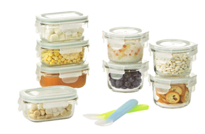 lot 133 image: 18PCS GLASSLOCK Homemade Baby Food BPA Free Glass Storage Containers Set