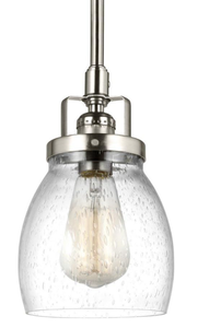 lot 178 image: Sea Gull Lighting-Belton-1 Light Mini-Pendant-Brushed Nickel Finish