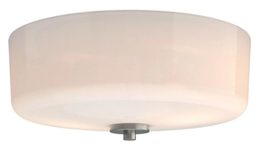 lot 415 image: Better Homes & Gardens Classic 12.4 Flush Mounted Ceiling Light, Satin Nickle Frosted Glass