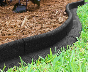lot 464 image: 6PCS Eco Border 3 x 48 Black Rubber No Dig Landscape Garden Border Edging