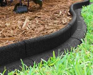 lot 465 image: 6PCS Eco Border 3 x 48 Black Rubber No Dig Landscape Garden Border Edging