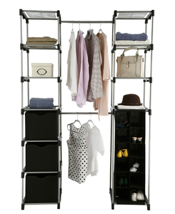 lot 472 image: Mainstays Non-Woven Closet Organizer, 2-Tower 9-Shelves