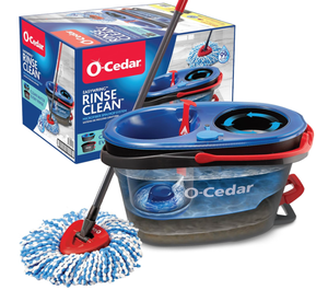 lot 536 image: O-Cedar EasyWring RinseClean Microfiber Spin Mop & Bucket Floor Cleaning System