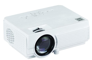 lot 589 image: RCA 480P LCD Home Theater Projector with Bonus 100 Fold up Projector Screen