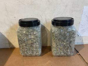 lot 191 image: Two Jars of Reflective Fire Glass, Crystal
