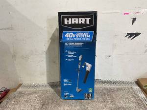 lot 100 image: HART 40-Volt 12 Trimmer and Blower Combo Kit, Generation Two, (1) 4.0Ah Lithium-Ion Battery