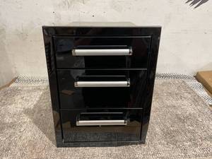 lot 73 image: Bonfire Black Stainless Steel Triple Drawer for Outdoor Kitchen