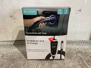 lot 127 image: Lectron Level 1  Level 2 Portable Tesla Charger (16 Amp  32 Amp) with Dual Charging Plugs (NEMA 5-15 & 14-50) - Compatible with All Tesla Models
