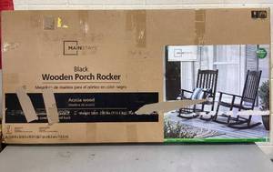 lot 453 image: 2PCS Mainstays Outdoor Wood Porch Rocking Chair