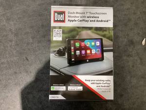 lot 517 image: Dual Electronics DMD7W Dash Mount 7 Touchscreen Monitor with Wireless Apple CarPlay