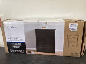lot 547 image: Mainstays Hillside 4-Drawer Dresser, Espresso Finish
