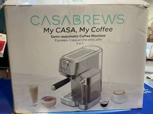 lot 293 image: CASABREWS Espresso Machine 20 Bar, Compact Cappuccino Machine with Automatic Milk Frother
