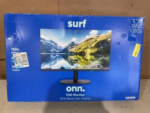 lot 173 image: onn. 32 FHD (1920 x 1080p) 75hz Bezel-Less Office Monitor with 6 ft HDMI Cable