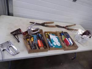 lot 124 image: Staplers, Hedge Trimmers, Rivet Tools and more