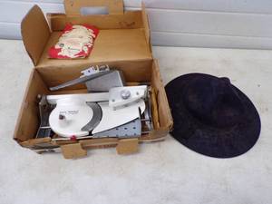 lot 206 image: Vintage Hat and Meat Slicer