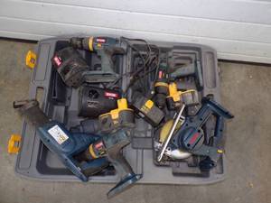 lot 210 image: Ryobi 18V Tools with Batterys and Chargers