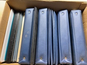 lot 32 image: Box of Three Ring Binders Various Sizes