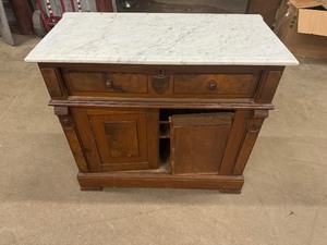 lot 49 image: Antique Vintage Marble Top Washstand