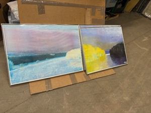 lot 73 image: Landscape Artwork - Three Pieces - Two are the same piece.