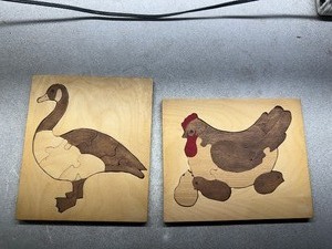 lot 121 image: Vintage Handcrafted Wooden Puzzles