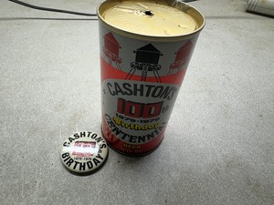 lot 102 image: Cashtons 100th Birthday Beer Can and Matching Pin