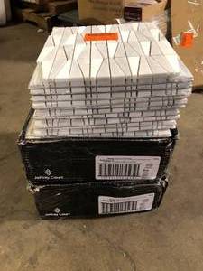 Lot of Jeffrey Court Meander WhiteGrey 10.625 in. x 12 in. Interlocking Honed Marble Wall and Floor Mosaic Tile (0.885 sq. ft.Each)  Customer Returns See Pictures