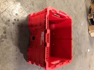 Milwaukee PACKOUT 18.6 in. Tool Storage Crate Bin with Carrying Handles and 50 lbs. Weight Capacity  Customer Returns See Pictures