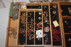 lot 47 image: Large Assortment of Costume Jewelry, Earrings, Necklaces, and Bracelets